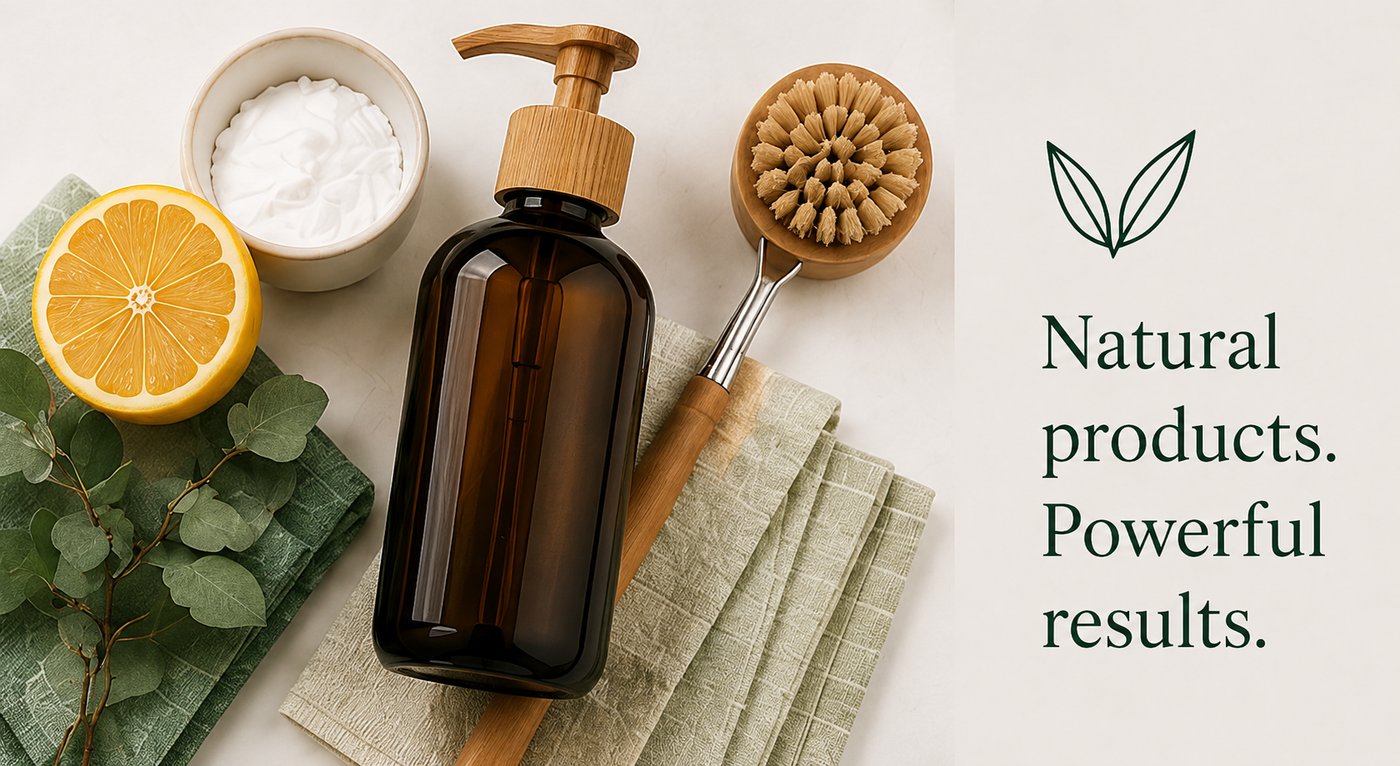 Natural cleaning products with fresh botanicals